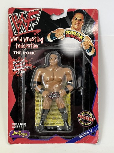 1999 Just Toys WWF WWE - The Rock - Bend-Ems Wrest...
