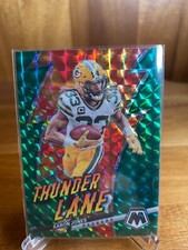 Aaron Jones 2023 Panini Mosaic Thunder Lane Insert Green Mosaic Prizm #TL-AJ