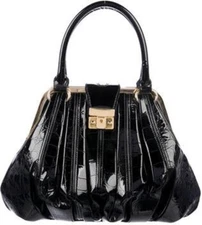 Alexander McQueen Black Leather Elvie Satchel