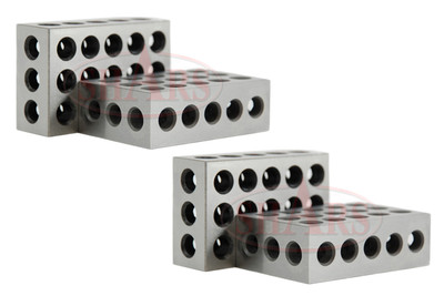 Shars 2 Matched Pairs 4 PCS Precision 123 1-2-3 Blocks Block 23 Holes .0002'' XS]