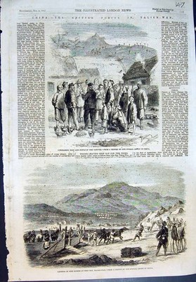 Alte britische Streitkräfte Talien Wan Kauf Eier Hühner Sikh Pferde 1860 viktorianisch