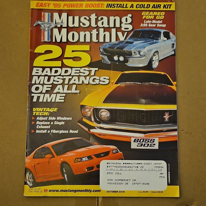 Mustang Monthly October 2005 25 Baddest Mustangs of All Time Illustrated Eng