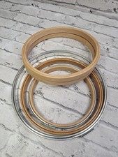 Lot Of 5 Metal  Wood Embroidery Hoops Needlepoint Round Cork  Felt Vintage