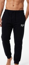 Image of Everlast Joggers Cuff Bottoms Unisex Black With White Print Active/Casual wear..