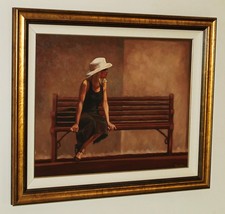 MARK SPAIN (b.1962) Large Gallery Framed Oil Painting Woman Seated on a Bench