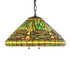 Meyda Lighting 16 Wide Tiffany Dragonfly Pend...