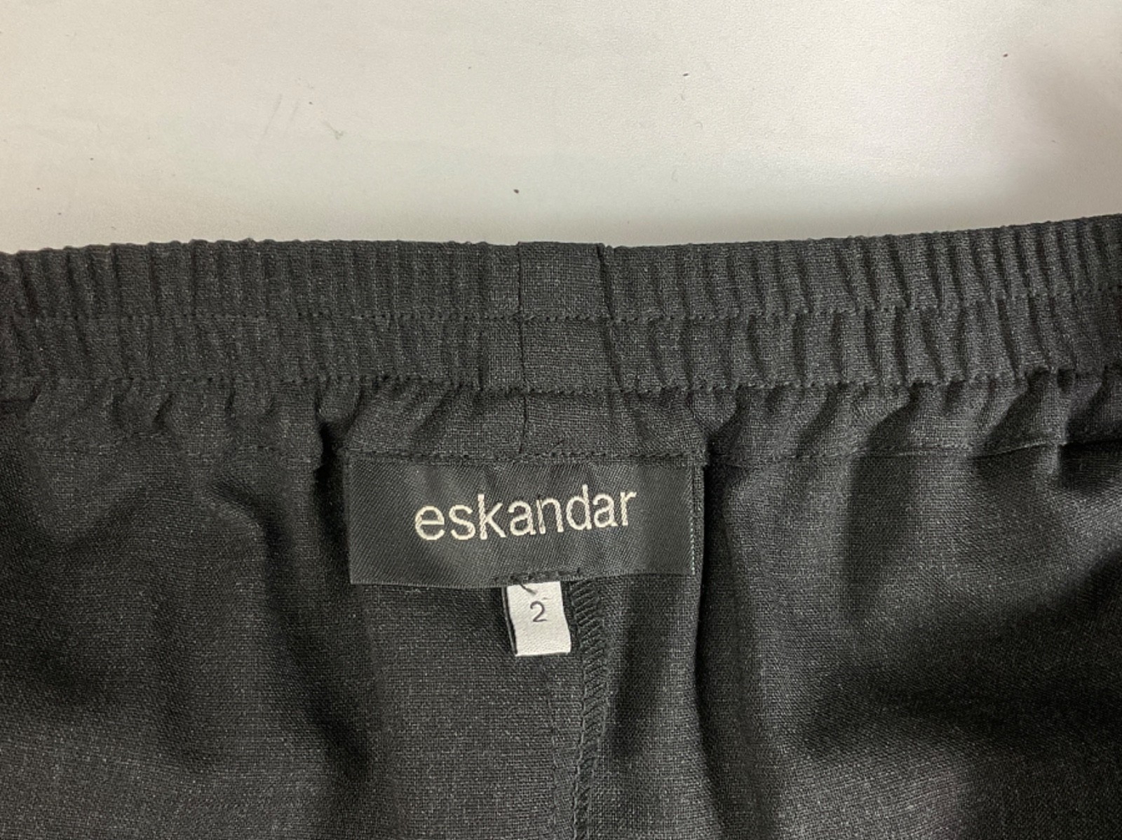 Eskandar Stretch Wool Solid Pull-On Straight Leg … - image 5