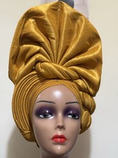 African Auto Gele Plated Aso Oke Design Elegant Occasion