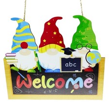 Inspirational Wooden Gnomes Welcome Sign - Room Decor, Hanging Door Sign with...