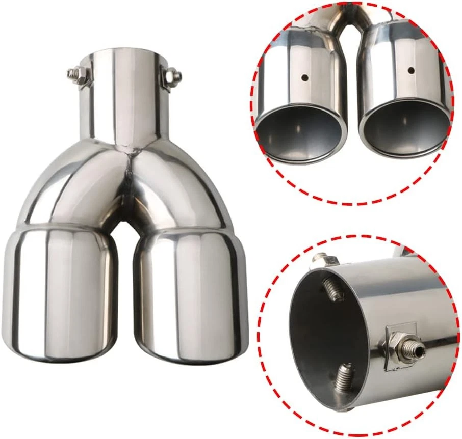 For Chevy Avalanche Rear Car Dual Exhaust Pipe Tail Muffler Tip Throat Tailpipe - Image 4 of 4