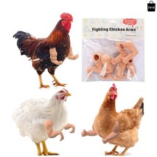 3 Pairs Chicken Toys Include Strong Muscle Thumb up arms and T-Rex Chicken ar...