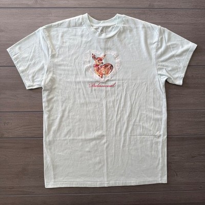 Isaac Morris Light Blue Deer Heart Graphic T Shirt Women's Size M