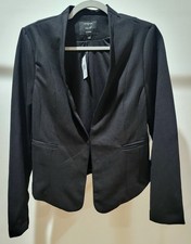 NWT Iris Basic Cropped Blazer Fully Lined Single Hook-Eye Closure Black Size L