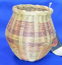 Vintage CHEROKEE Indian Button Basket By Eva Bigwitch Honeysuckle Vine 4.5''