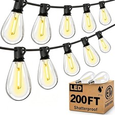 200FT Outdoor String Lights, Ultra Long LED Patio Lights with Shatterproof High