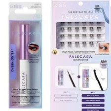 2x Kiss Falscara Overnighter Black Eyeliner & Wispy Wisp Lashes up to 10days Duo