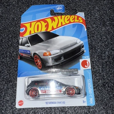 Hot Wheels HW J-Imports 4/10 ‘92 Honda Civic EG ZAMAC 005 95/250 Long Card