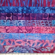 8 Fat Quarters Magenta Blue Batik Lunn Fabric FQ Pack 100 Cotton Pink Grape