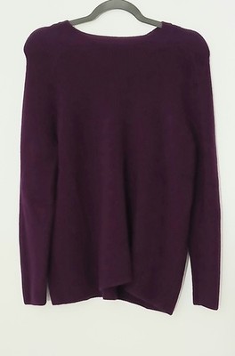 Eileen Fisher Sweater S/P Petite Purple Extra Fine Merino Wool Oversized Cozy