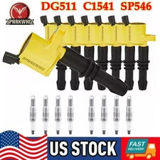 8Pack Ignition Coil and Iridium Spark Plug For Ford F-150 5.4L V8 DG511 SP546
