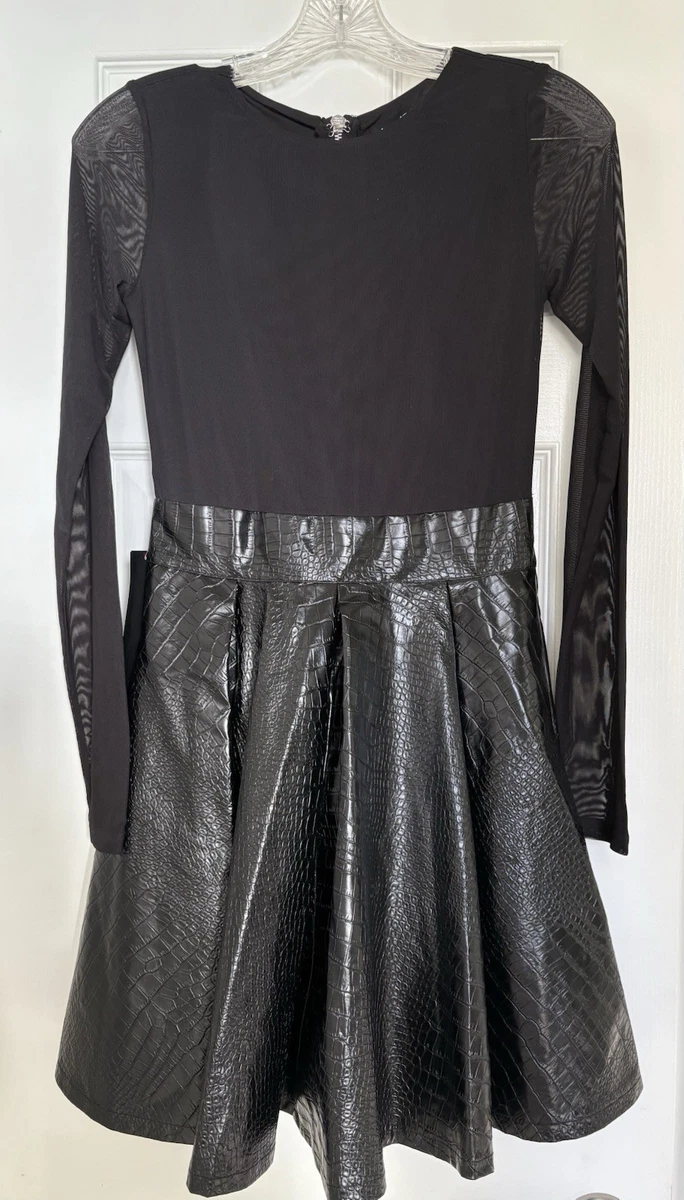 bebe faux leather flare dress Bebe Women's Faux Leather Flare Dress, Black, Medium