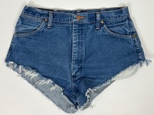 Vintage Wrangler Shorts 31 31" High Waist Denim Cutoff Booty Shorts High Cut Leg