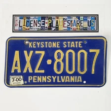 PENNSYLVANIA LICENSE PLATE 🔥FREE📬🔥 AXZ 8007 ~ 2000 KEYSTONE STATE TAG