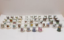 Collector's Thimbles Ceramic Lot Of 48 Floral, England, Germany