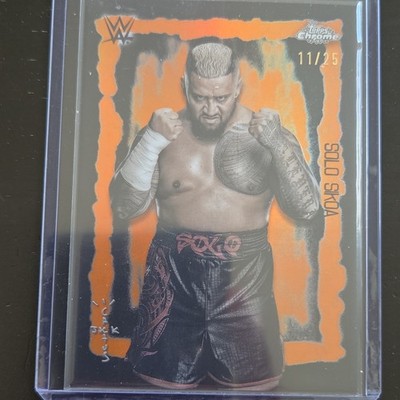 Topps Chrome WWE X Cactus Jack Festival Fury Solo Sikoa Orange Refractor #11/25