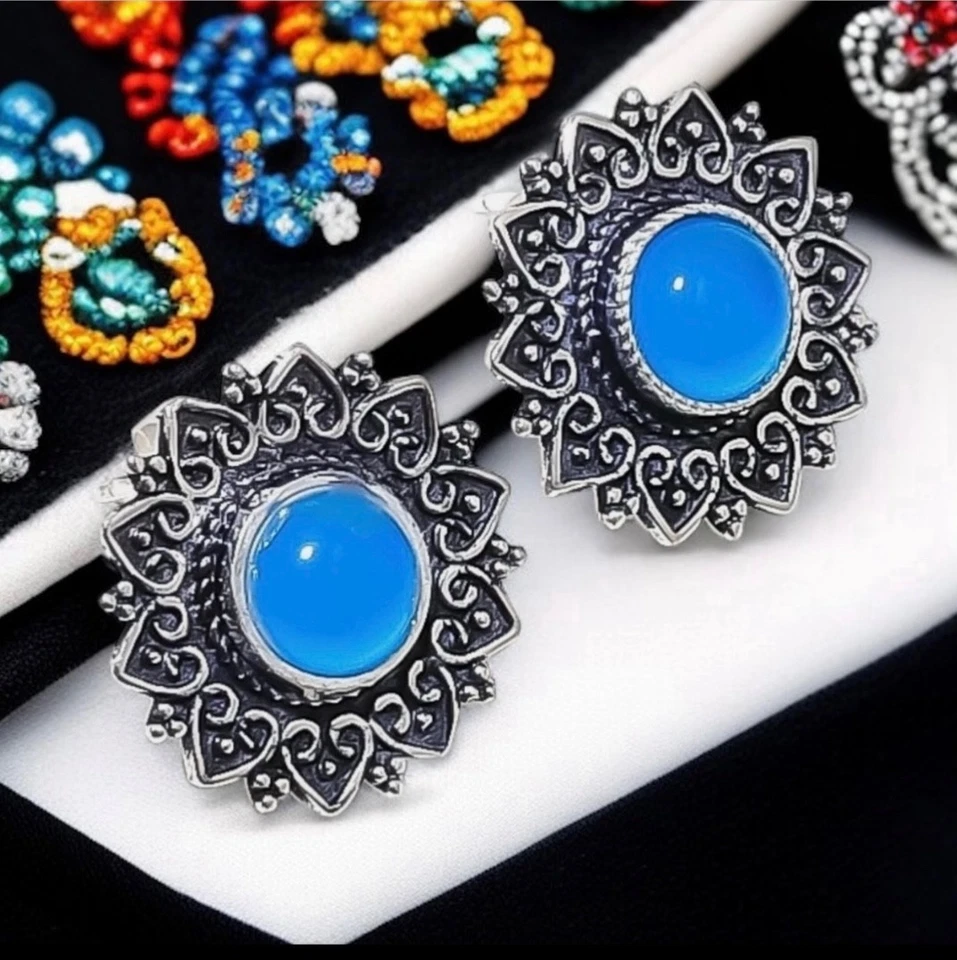 Gemstone bundle 29 pairs of Earrings mixed colours & styles Sterling Silver - Image 4 of 4