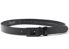 Image of Levi’s Size 115 Square Buckle Bovine Leather Belt Men’s Black Logo Durable Style