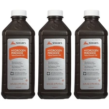 Swan Hydrogen Peroxide Topical Solution USP, 16oz. (473ml) (Pack of 3)