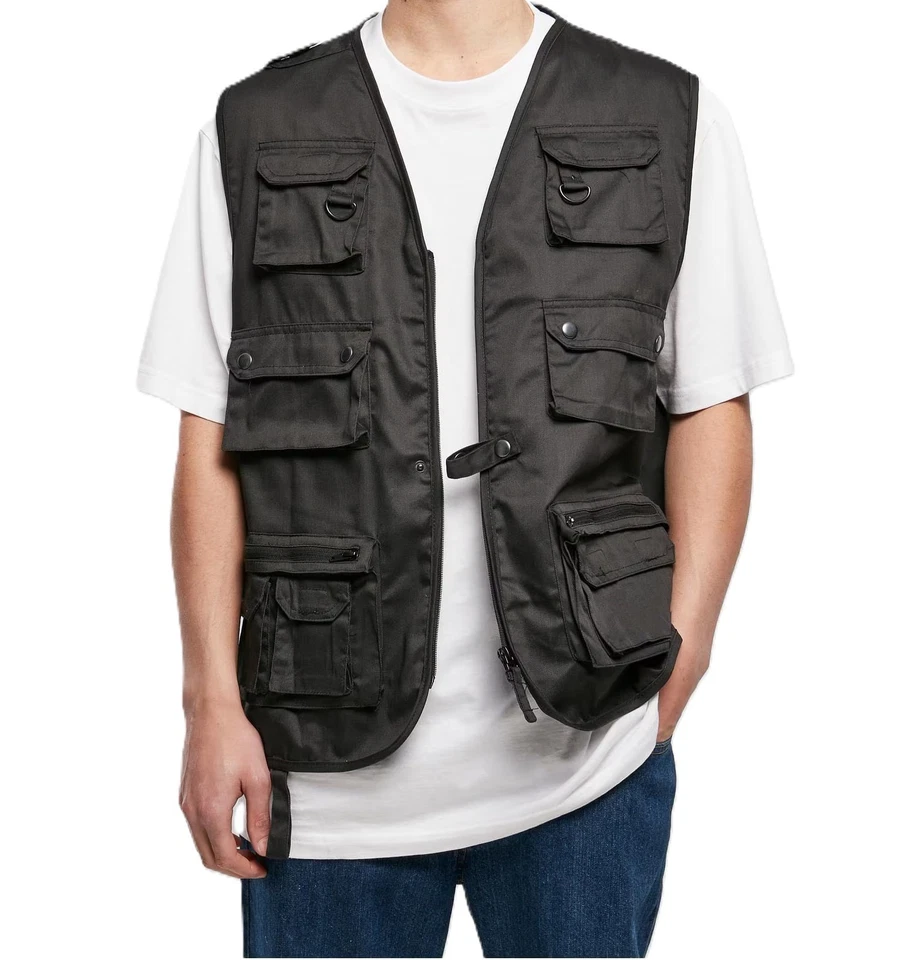 Multi-pocket Fashion Work Vest For Daily Wear in Polyester-Cotton Twill - Image 3 of 4