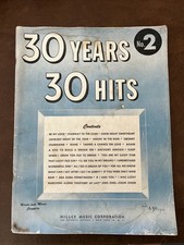30 Years 30 Hits No. 2 Sheet Music Book Words Music Complete Miller 1953