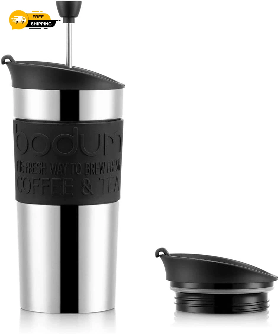 BODUM Travel French Press Coffee Maker Set, Stainless Steel with Extra Lid, Vacu
Opens in a new wind