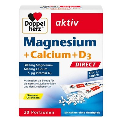Doppelherz Magnesium+Calcium+D3 Direct Pellets, 20 St PZN 07014117