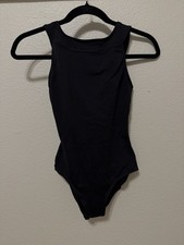 Lulli Dancewear Black Tank Leo With Crisscross Back Adult Small