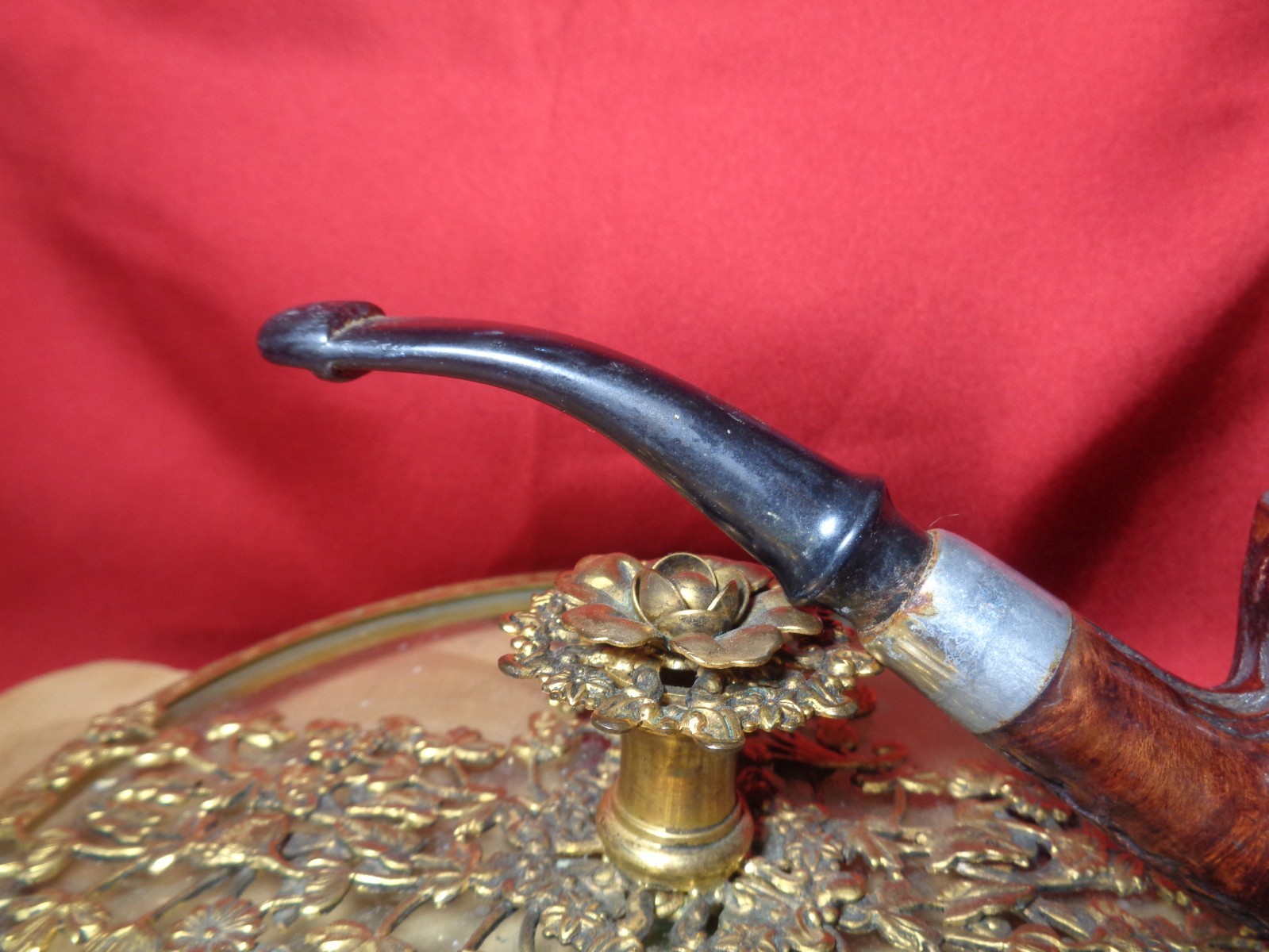 Vtg Rusticated Bent Billiard, imported briar, unstamped