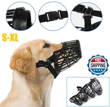 Large Pet Dog Basket Muzzle Mouth Cover Mesh Cage NoBarking Biting Chewing S-XL