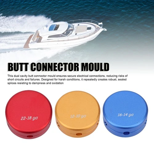 3PCS Dual Cavity Butt Connector Mould Weather Proof Wire Splicing Mould Marine