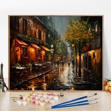 YALKIN Street Paint by Numbers for Adults Beginner without Frame 20x16in