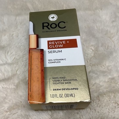 RoC Revive + Glow Vitamin C Serum 1.0 fl oz Brightening Firming Moisturizer