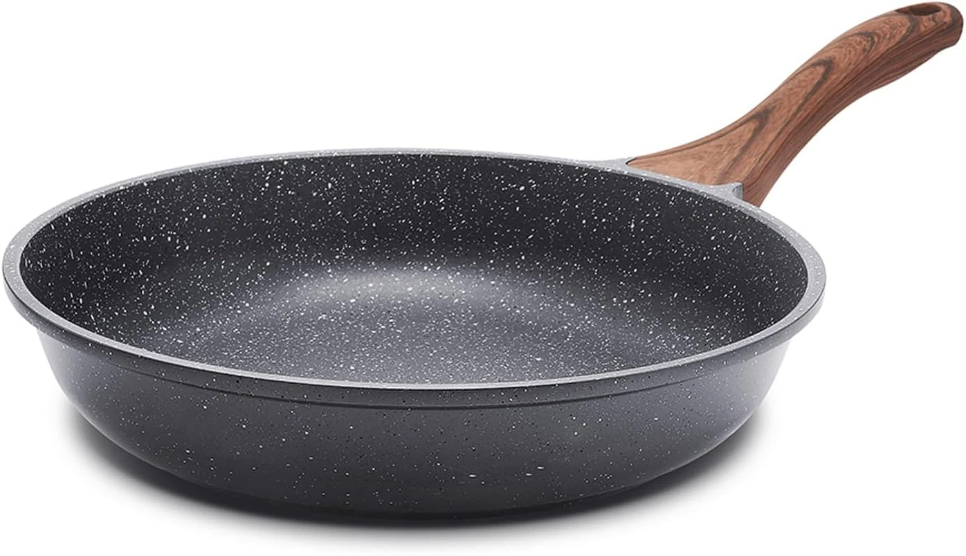 12" Nonstick Frying Pan Skillet, Omelette Pan w/ Swiss Granite Coating-Induction