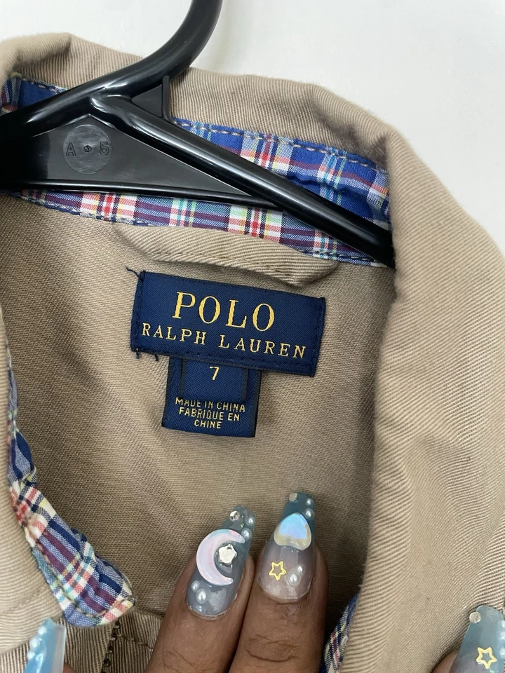 Chaqueta Polo Ralph Lauren Algodón Caqui con Logo Bordado Niños Talla 7 Foto 3 de 4