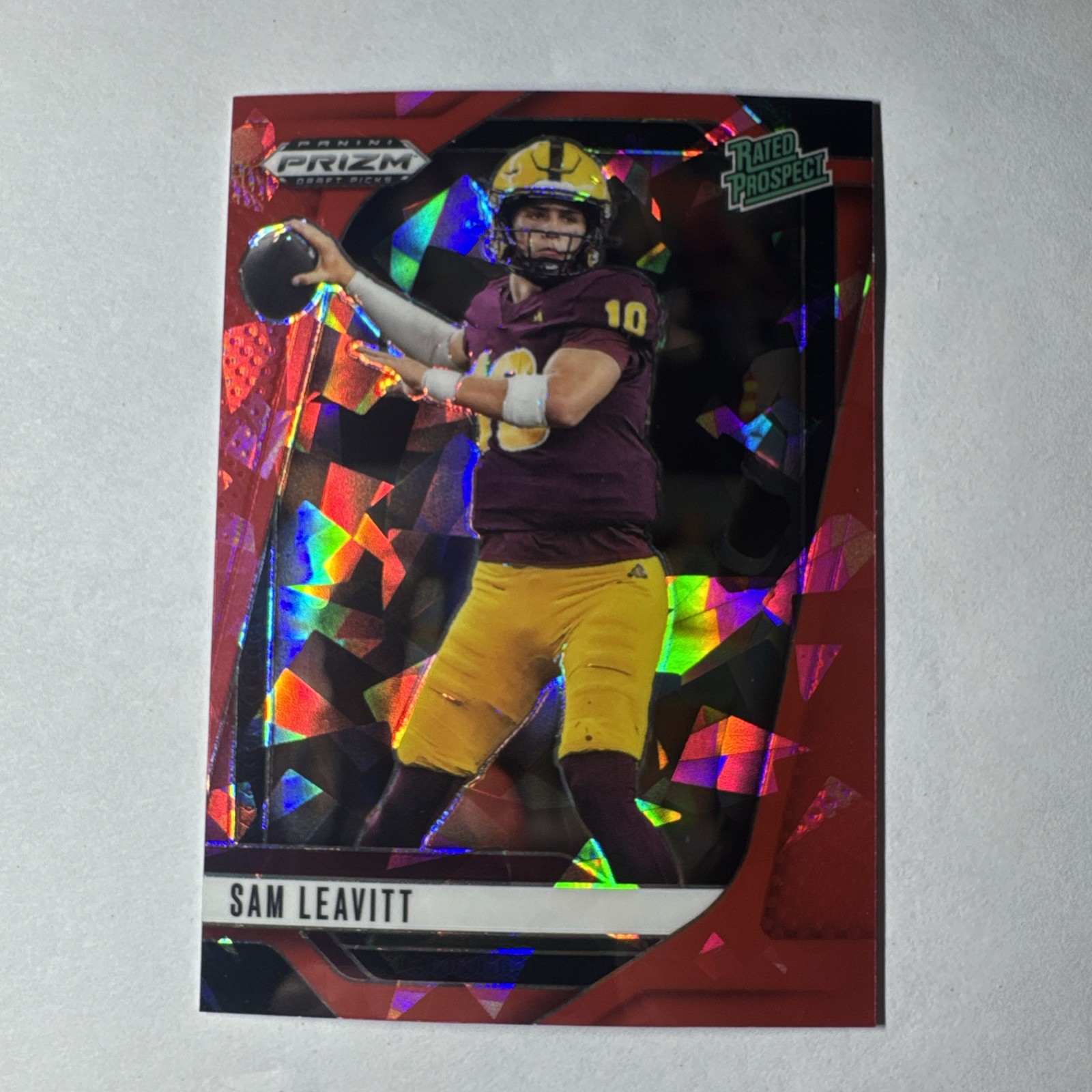 2025 Panini Prizm Draft Picks - Sam Leavitt #6 Red Ice Prizm (RC)