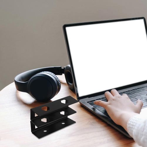 Under Desk Laptop Stand Holder Vertical Bracket Double Layer Mount - Afbeelding 3 van 12