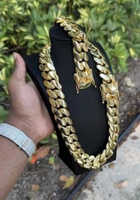 Miami Cuban Link Chain 20mm 22” Long and bracelet 8”