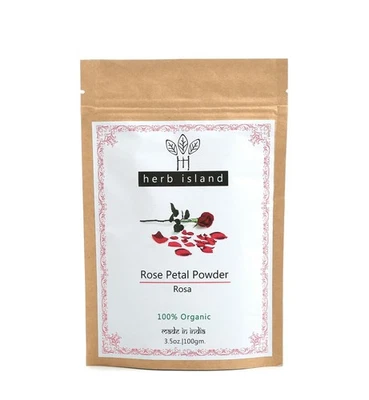 HERB ISLAND Rose Petals Powder (100g) Face Cream Scrub Nourishes Cleanses Body Wash