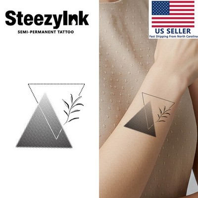 SteezyInk temporary tattoo Geometric Stipple Triangl last upto 2 weeks3 x 3 inch