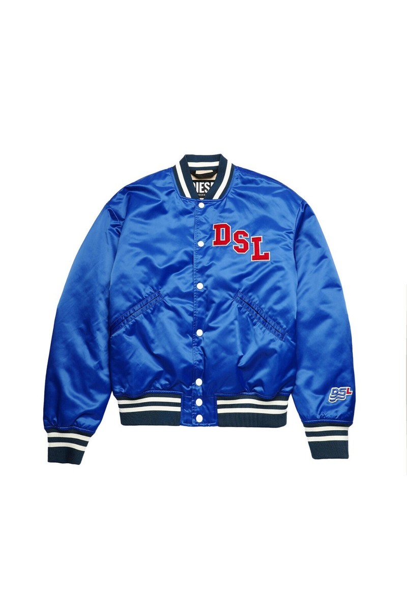 Diesel V6509 Mens Blue Web J-Bulc Satin Bmber Jacket Size L Diesel V6509 Mens Blue Web J-Bulc Satin Bmber Jacket Size L